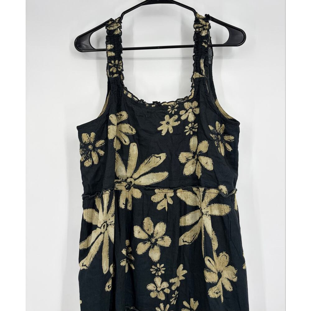 NATURAL LIFE Navy Blue Floral Sleeveless Sundress with Cream Blooms - Picture 7 of 8